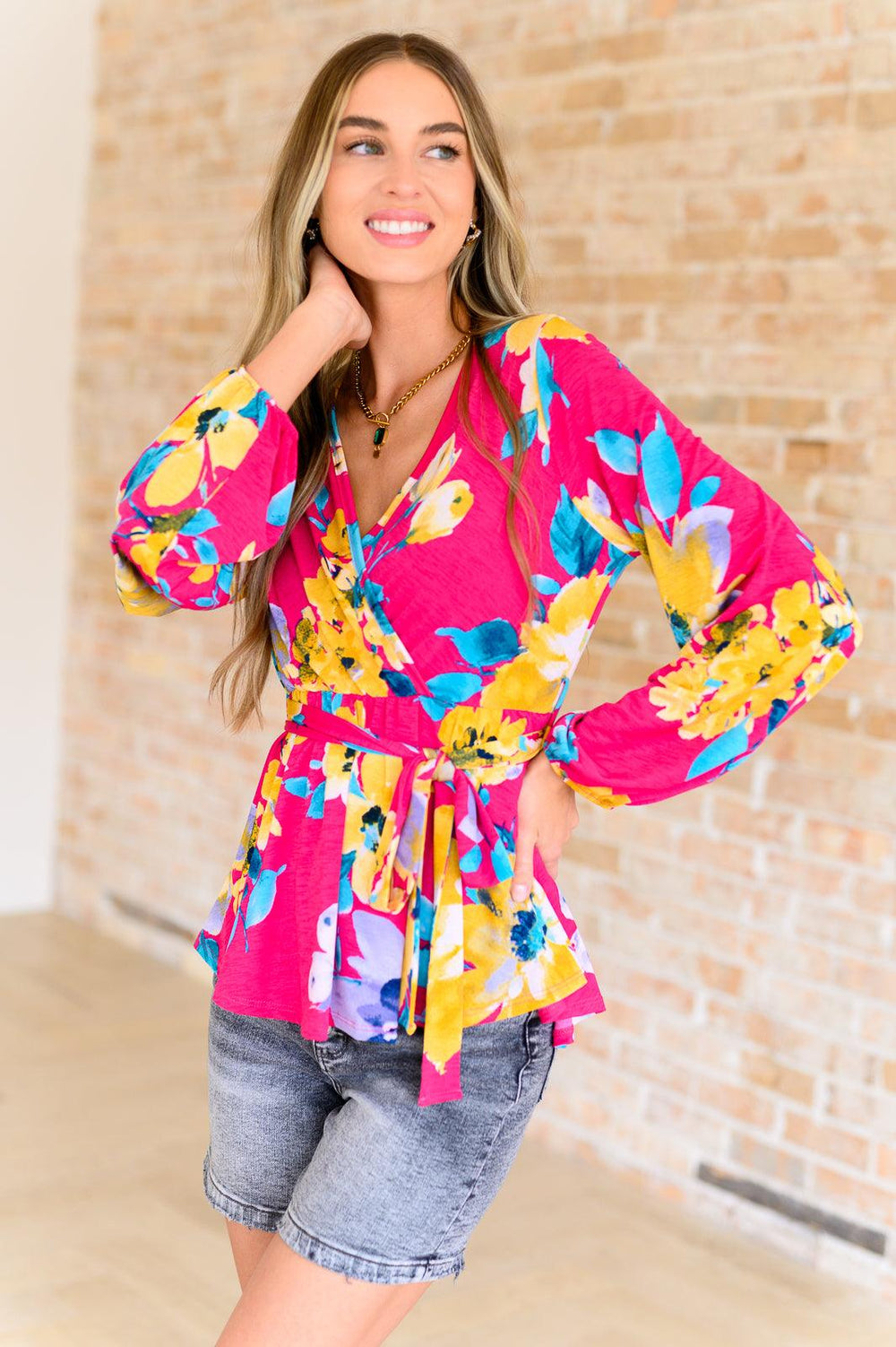 Spring to Be Sprung V-Neck Floral Blouse Tops