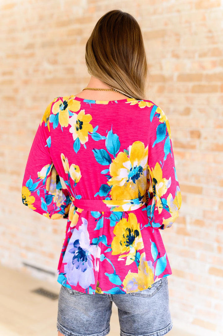 Spring to Be Sprung V-Neck Floral Blouse Tops