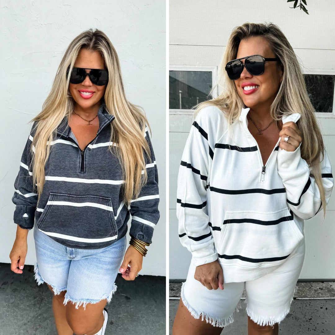 PREORDER: Summer Striped Easy Does It Pullover in Two Colors Womens