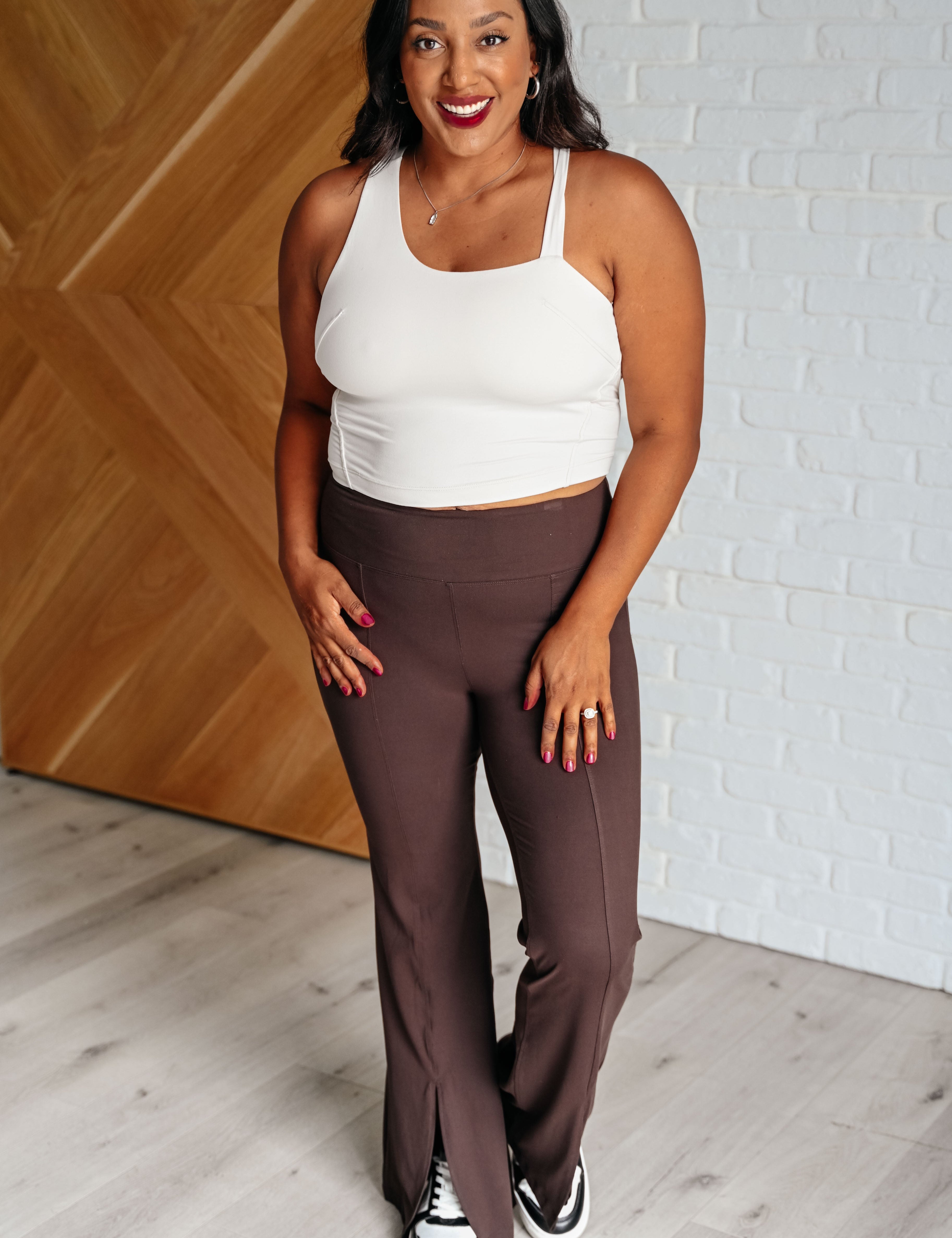 Stamina Stride Flare Leggings in Espresso Athleisure