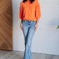 GeeGee Balloon Sleeve Sweater in Orange