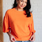 GeeGee Balloon Sleeve Sweater in Orange