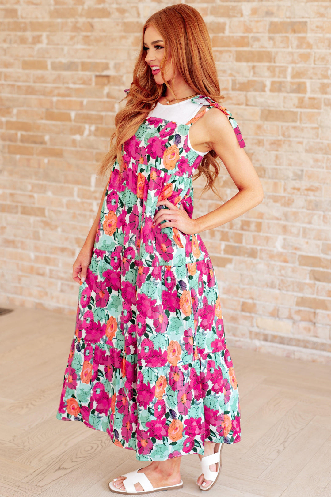 Tiered Floral Summer Maxi Dress Maxi Dresses