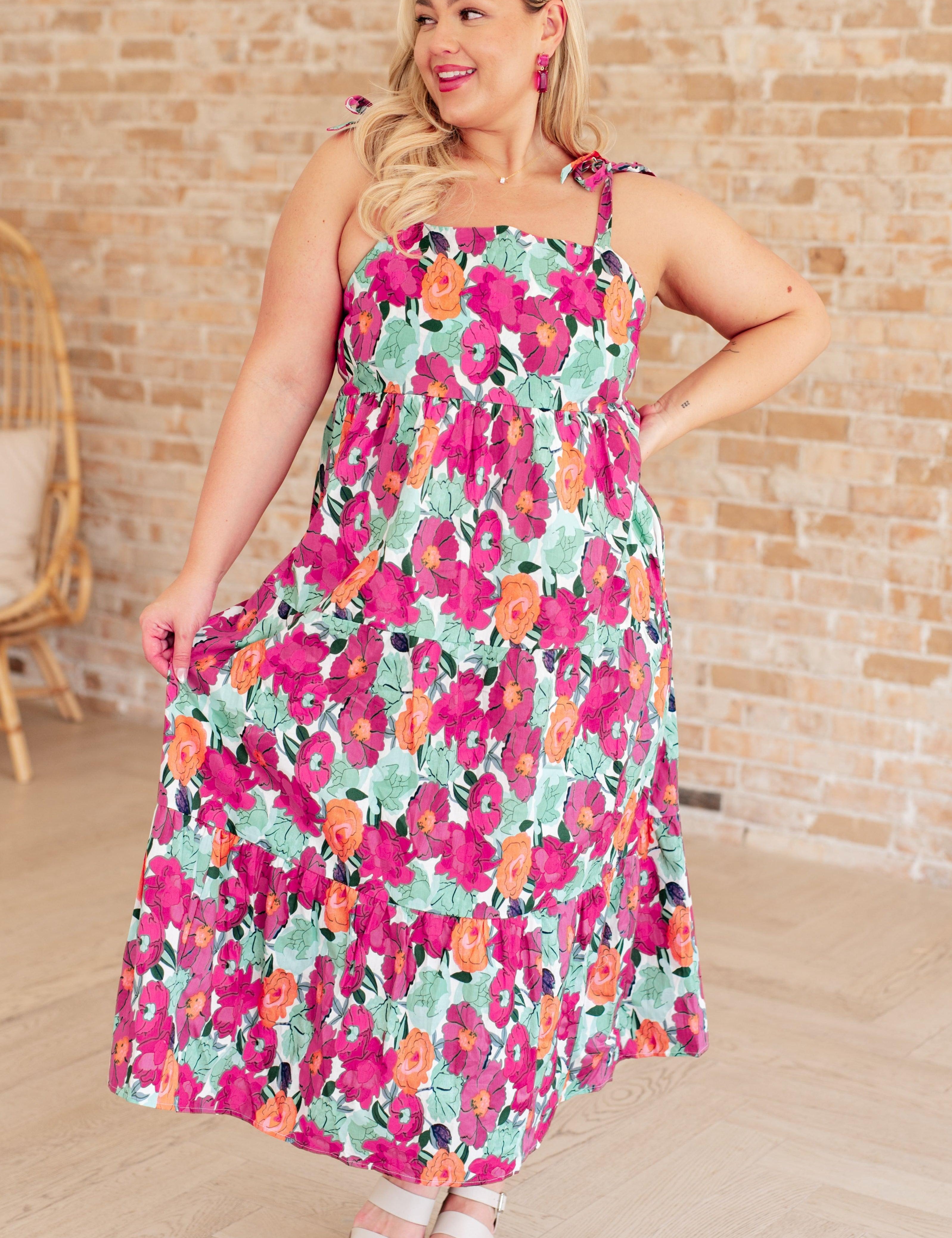 Tiered Floral Summer Maxi Dress Maxi Dresses