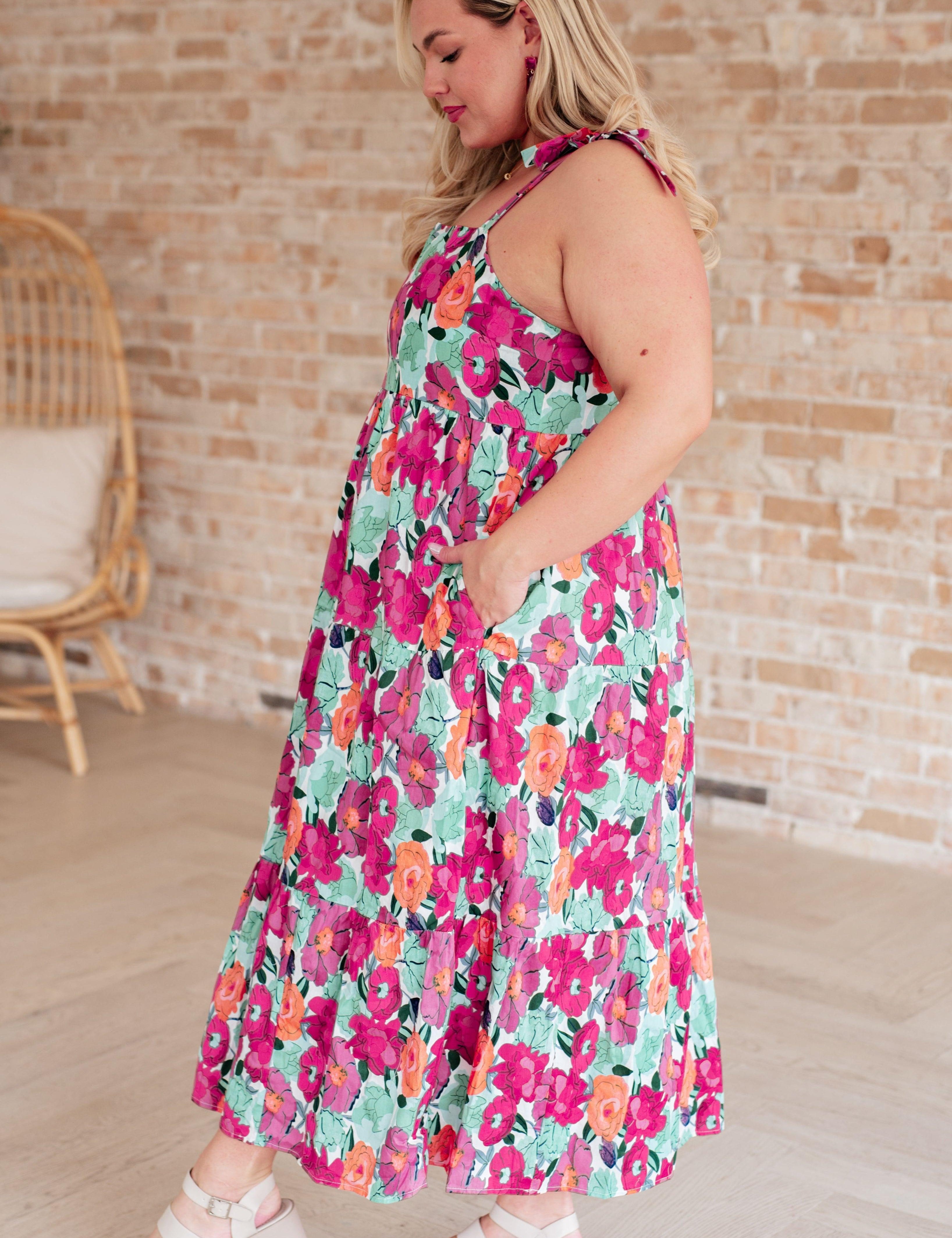 Tiered Floral Summer Maxi Dress Maxi Dresses