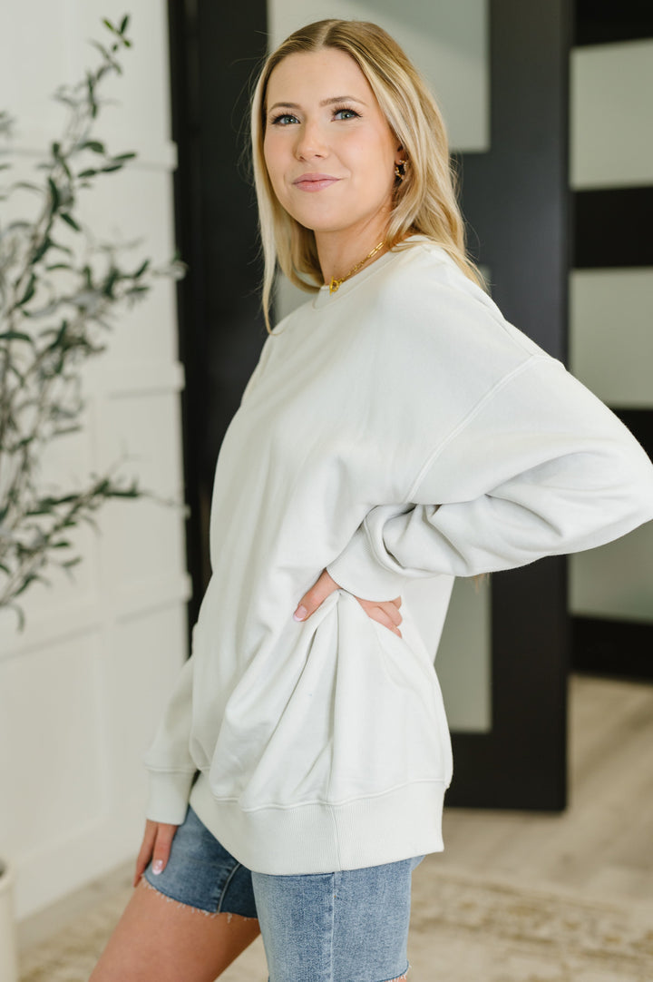Sunday Snug Relaxed Pullover in Bone | Womens Daverri Fashions