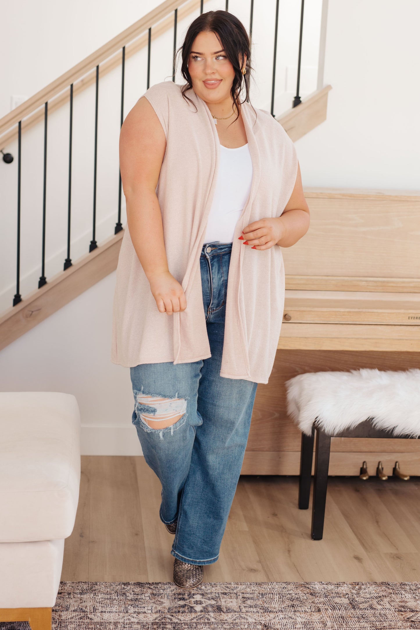 White Birch Sleeveless Cardigan