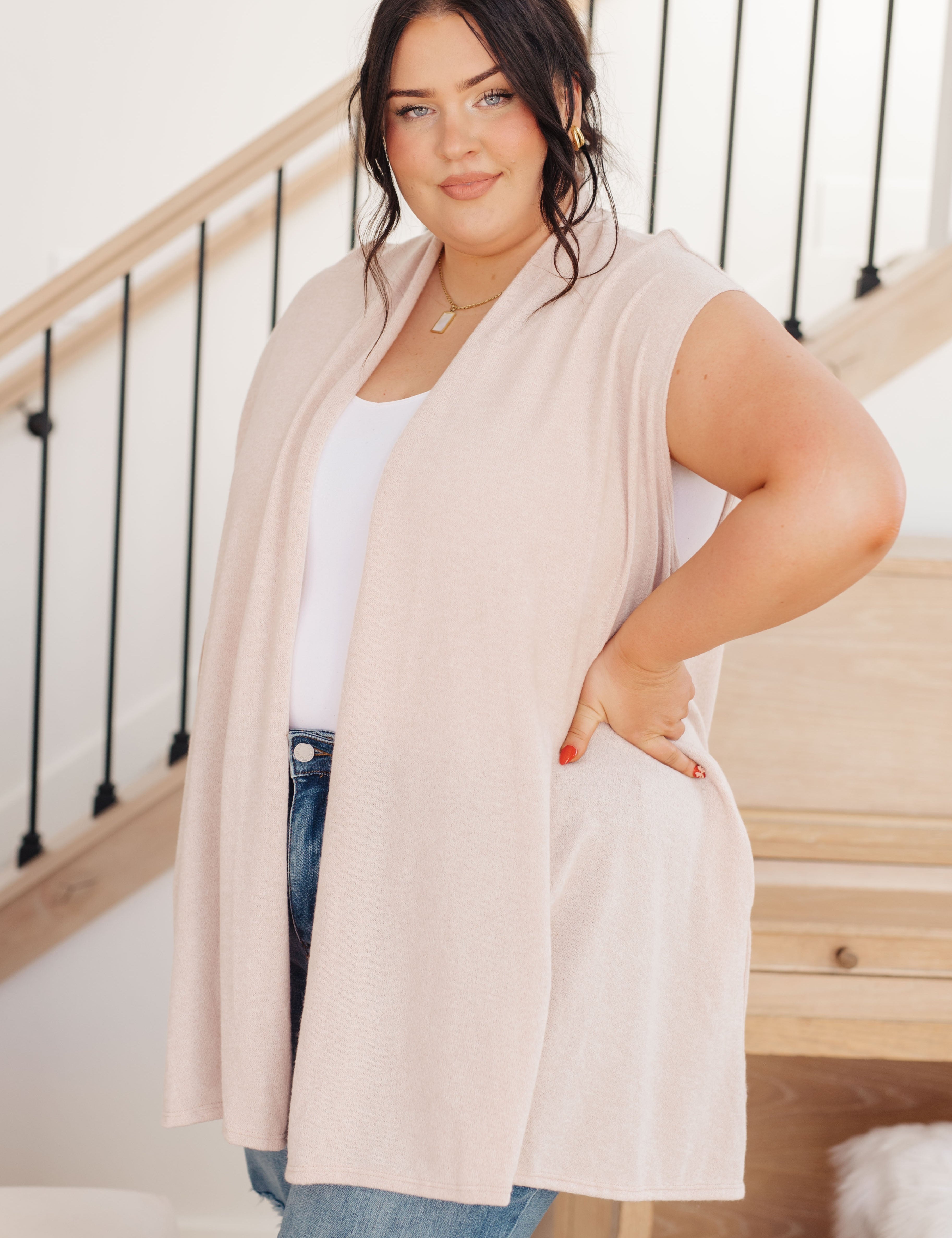 White Birch Sleeveless Cardigan | Cardigans Daverri Fashions