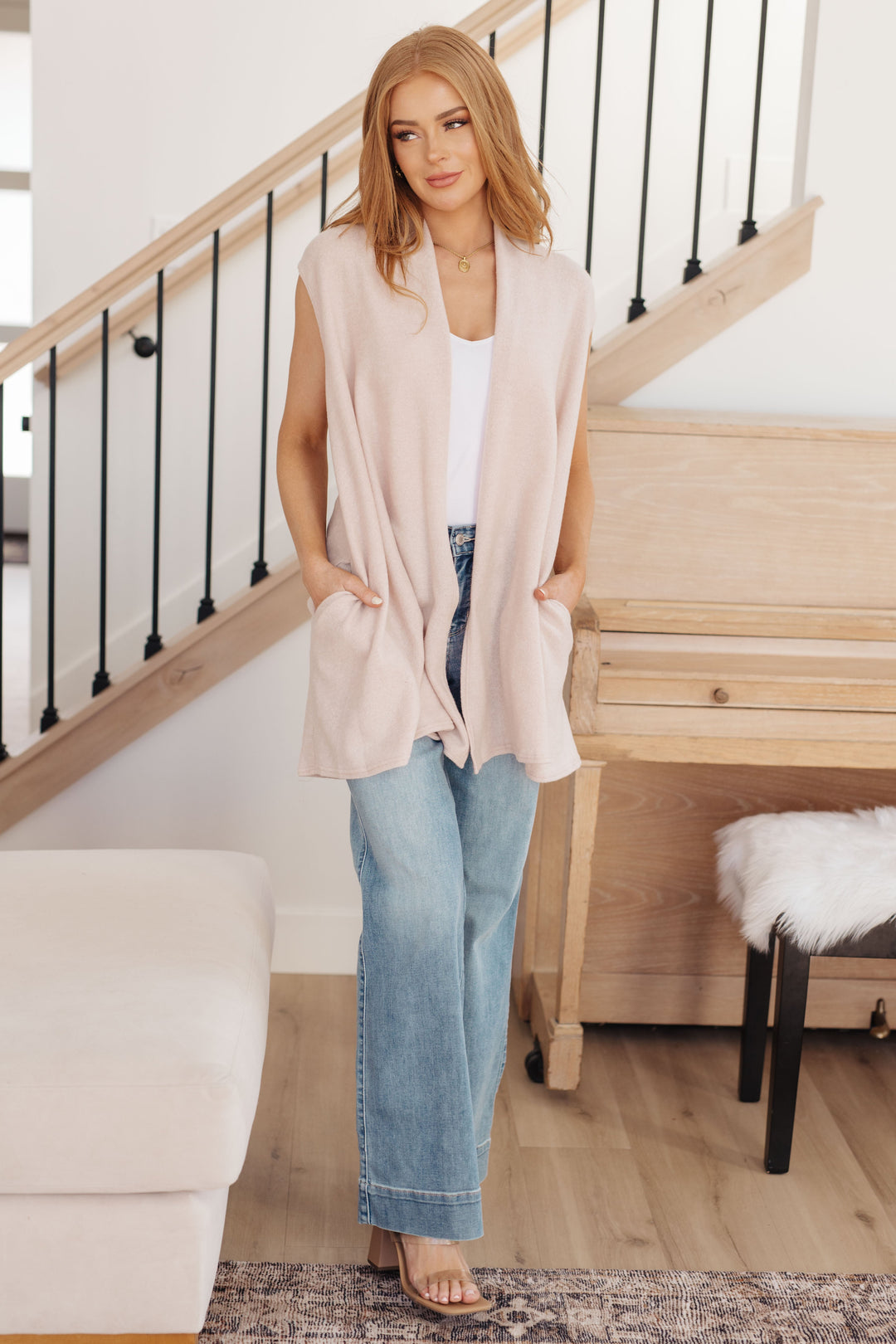 White Birch Sleeveless Cardigan
