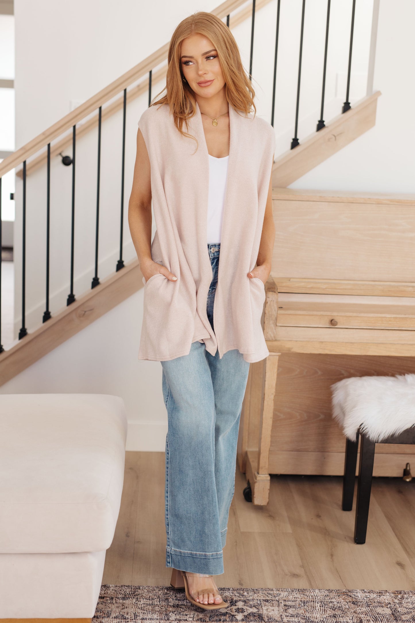 White Birch Sleeveless Cardigan