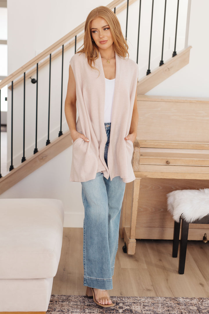 White Birch Sleeveless Cardigan