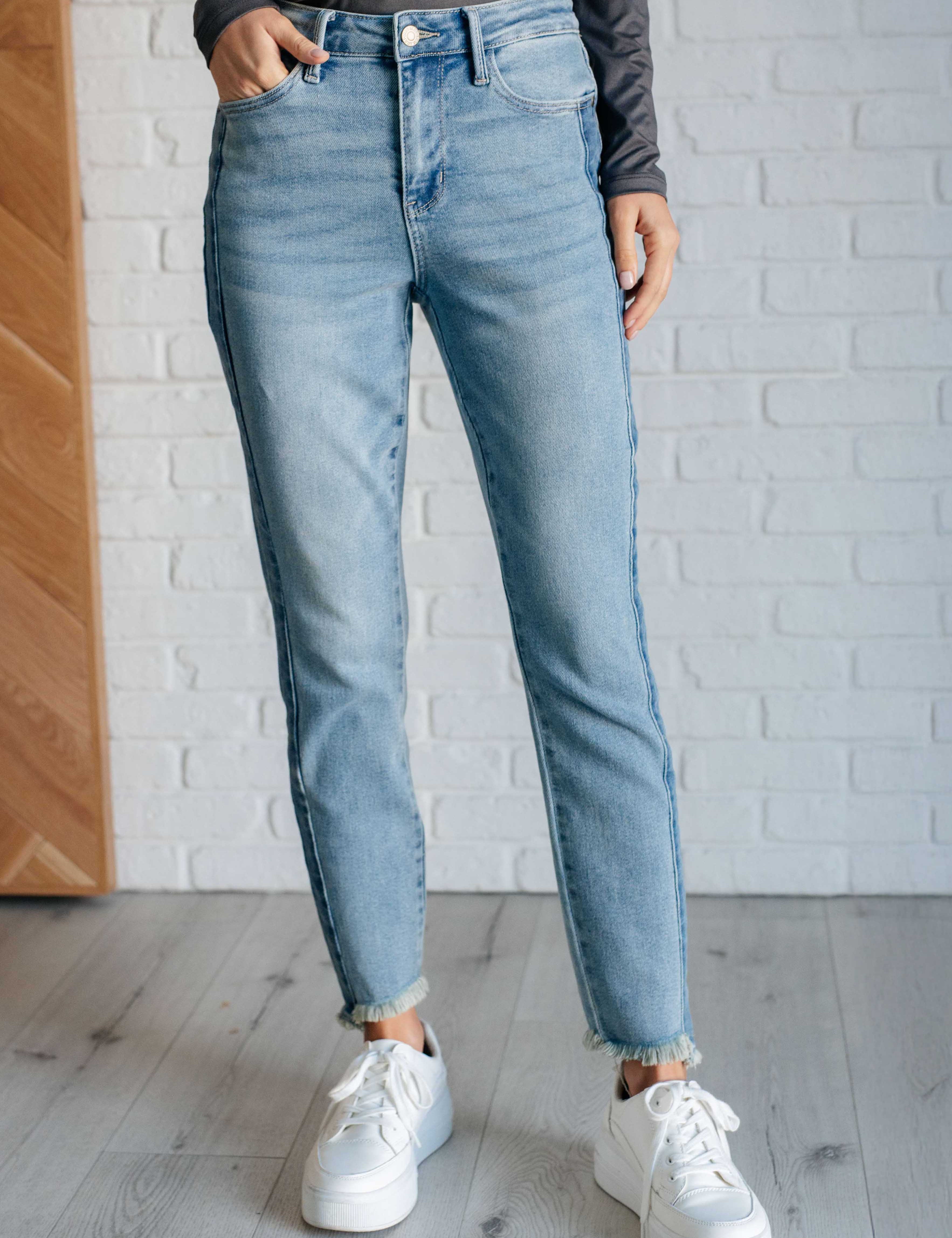 Susan High Rise Side Panel Detail Slim Jeans Denim