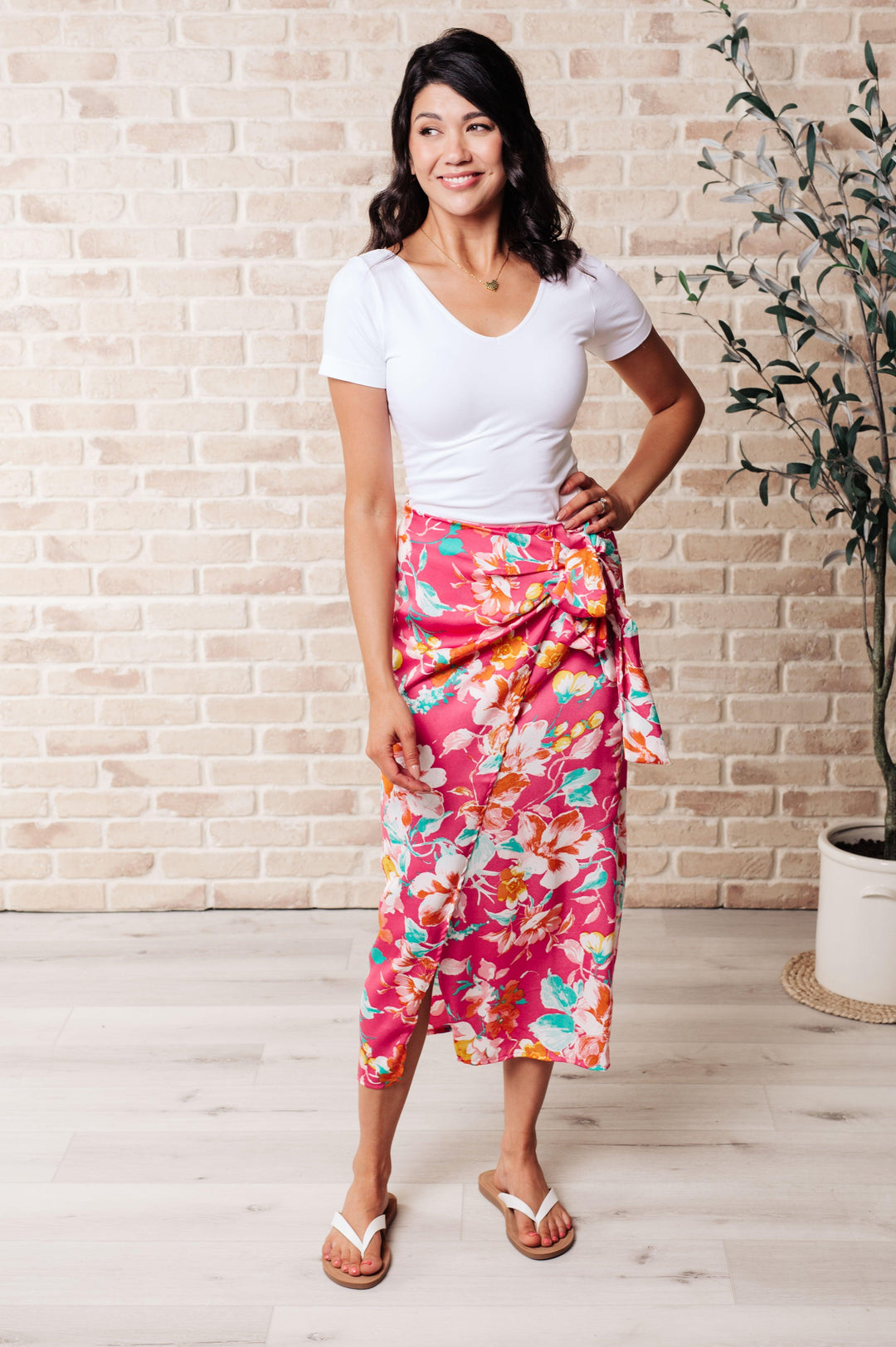 Take Me Outside Wrap Around Skirt in Magenta Skirts