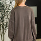 Talk Cozy to Me Stepped Hem Pullover in Brown