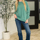 Talk Cozy to Me Stepped Hem Pullover in Dark Green