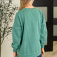 Talk Cozy to Me Stepped Hem Pullover in Dark Green