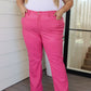 Judy Blue Control Top Faux Leather Pants in Hot Pink
