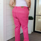 Judy Blue Control Top Faux Leather Pants in Hot Pink