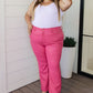 Judy Blue Control Top Faux Leather Pants in Hot Pink