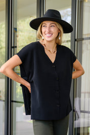 Andree by Unit The Finale Black Side Tie Top | Tops Daverri Fashions