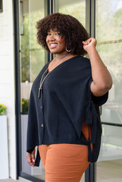 Andree by Unit The Finale Black Side Tie Top | Tops Daverri Fashions