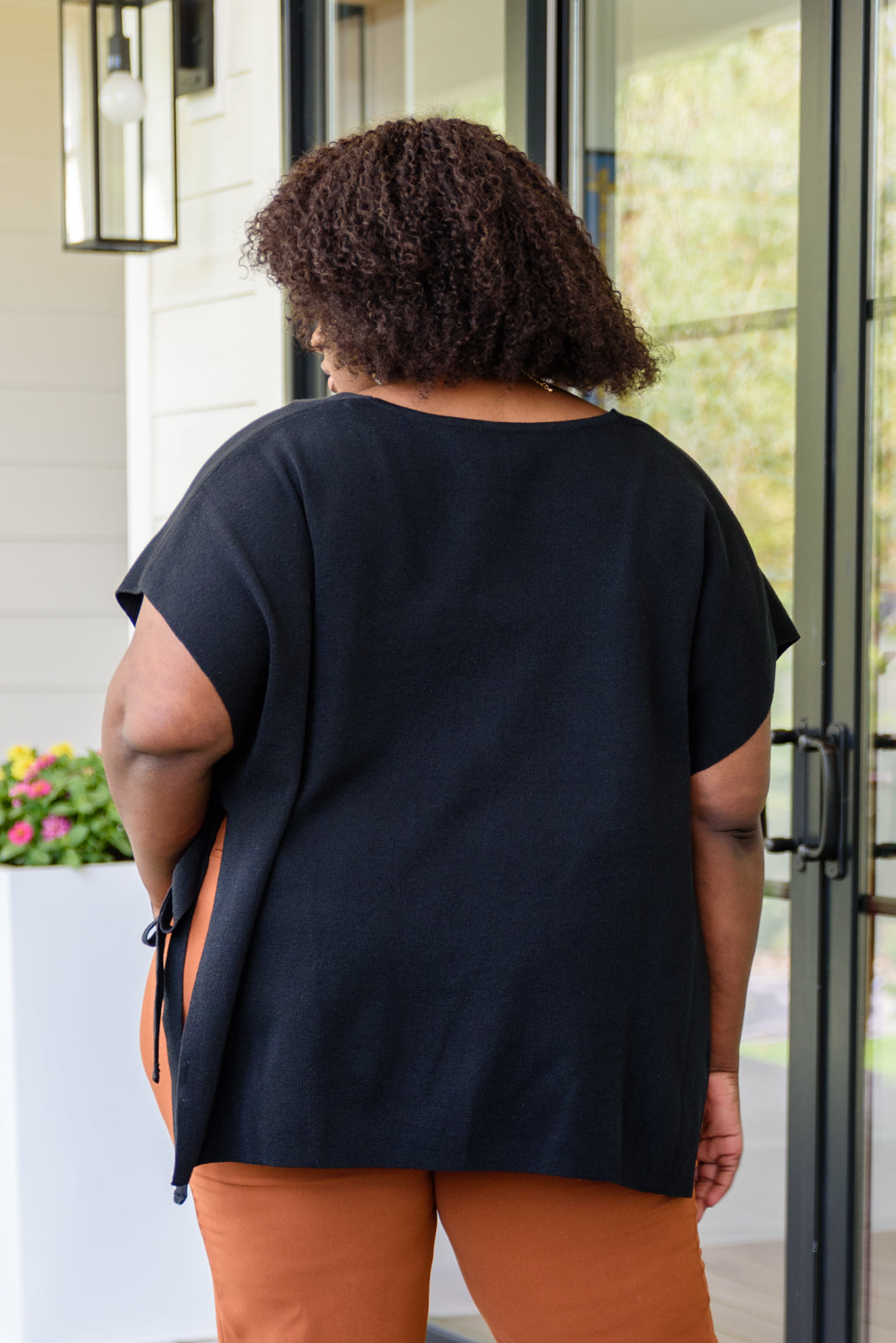 Andree by Unit The Finale Black Side Tie Top | Tops Daverri Fashions