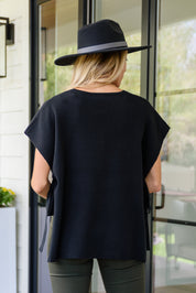 Andree by Unit The Finale Black Side Tie Top | Tops Daverri Fashions