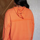 Orange Throwback Heartthrob Hoodie with knotted back design