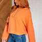Orange Throwback Heartthrob Hoodie with lace-up neckline