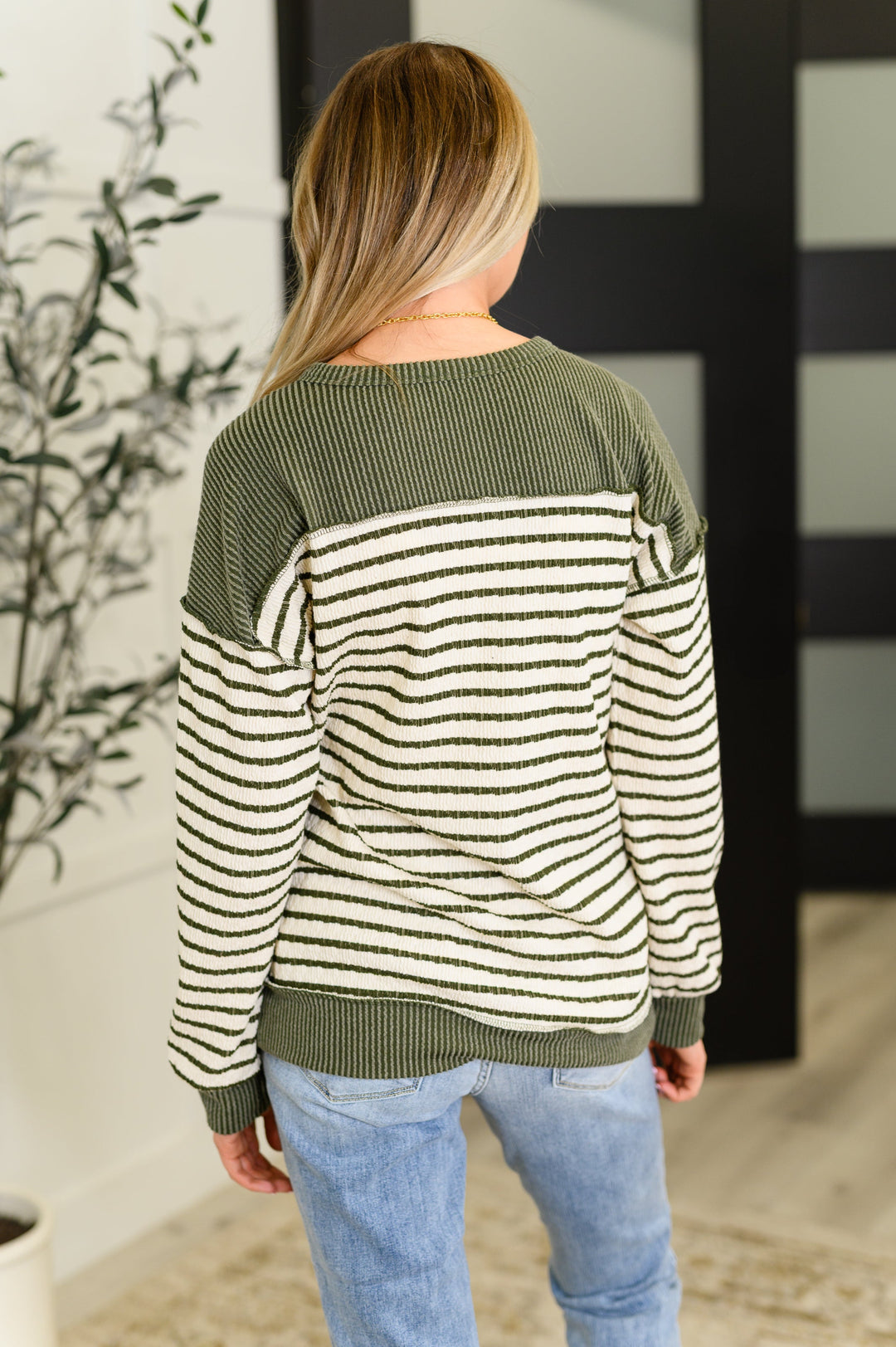 Timeless Lines Contrast Henley Top | Womens Daverri Fashions