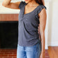 Sunny Days Charcoal Sweetheart Neckline Ribbed Top - DAVERRI FASHIONS
