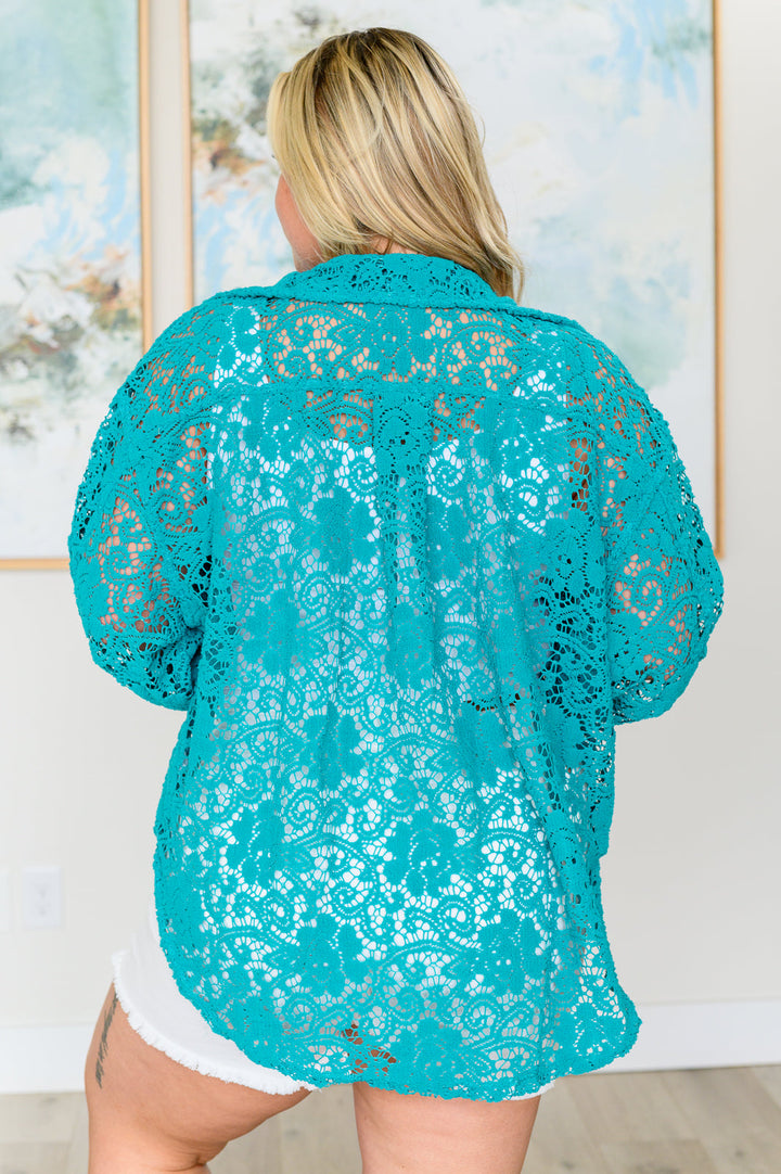 Topped with Lace Button Down Tops