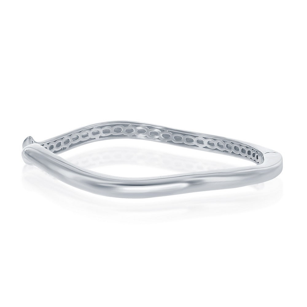 Sterling Silver Waved Bangle Bracelets