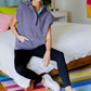 Mono B Cap Sleeve Half Zip Hoodie Hoodies