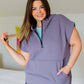 Mono B Cap Sleeve Half Zip Hoodie Grey Hoodies