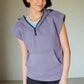 Mono B Cap Sleeve Half Zip Hoodie Hoodies