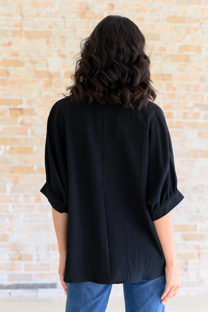 Up For Anything V-Neck Blouse in Black Tops