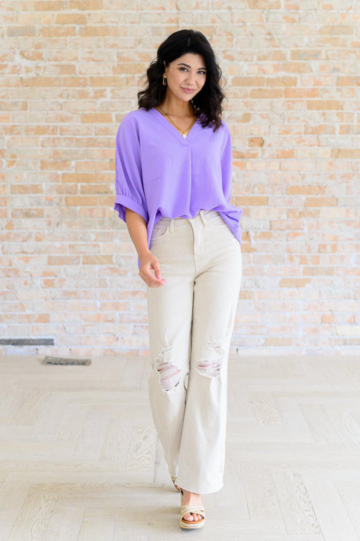 Andree By Unit Lavender V-Neck Blouse Shirts & Tops