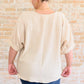 Taupe V-Neck Blouse Blouses