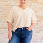 Taupe V-Neck Blouse Blouses