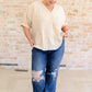 Taupe V-Neck Blouse Blouses
