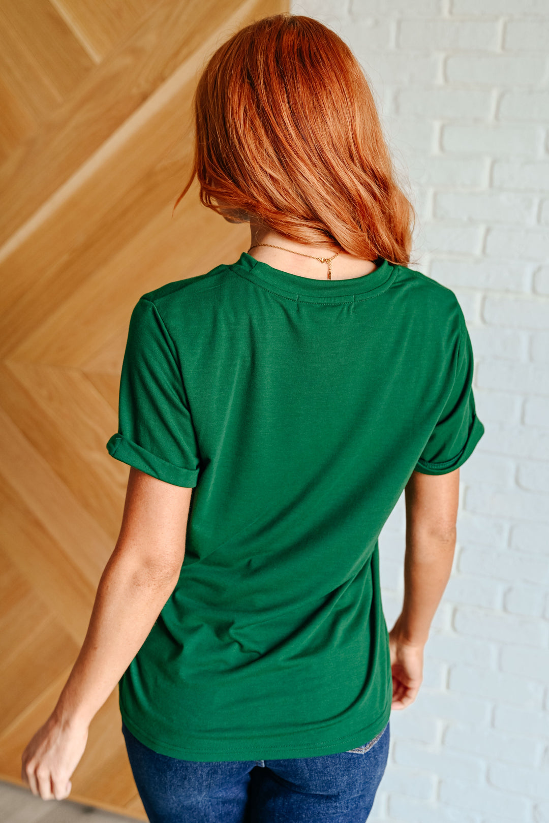 Uptown Crew T-Shirt in Green Womens