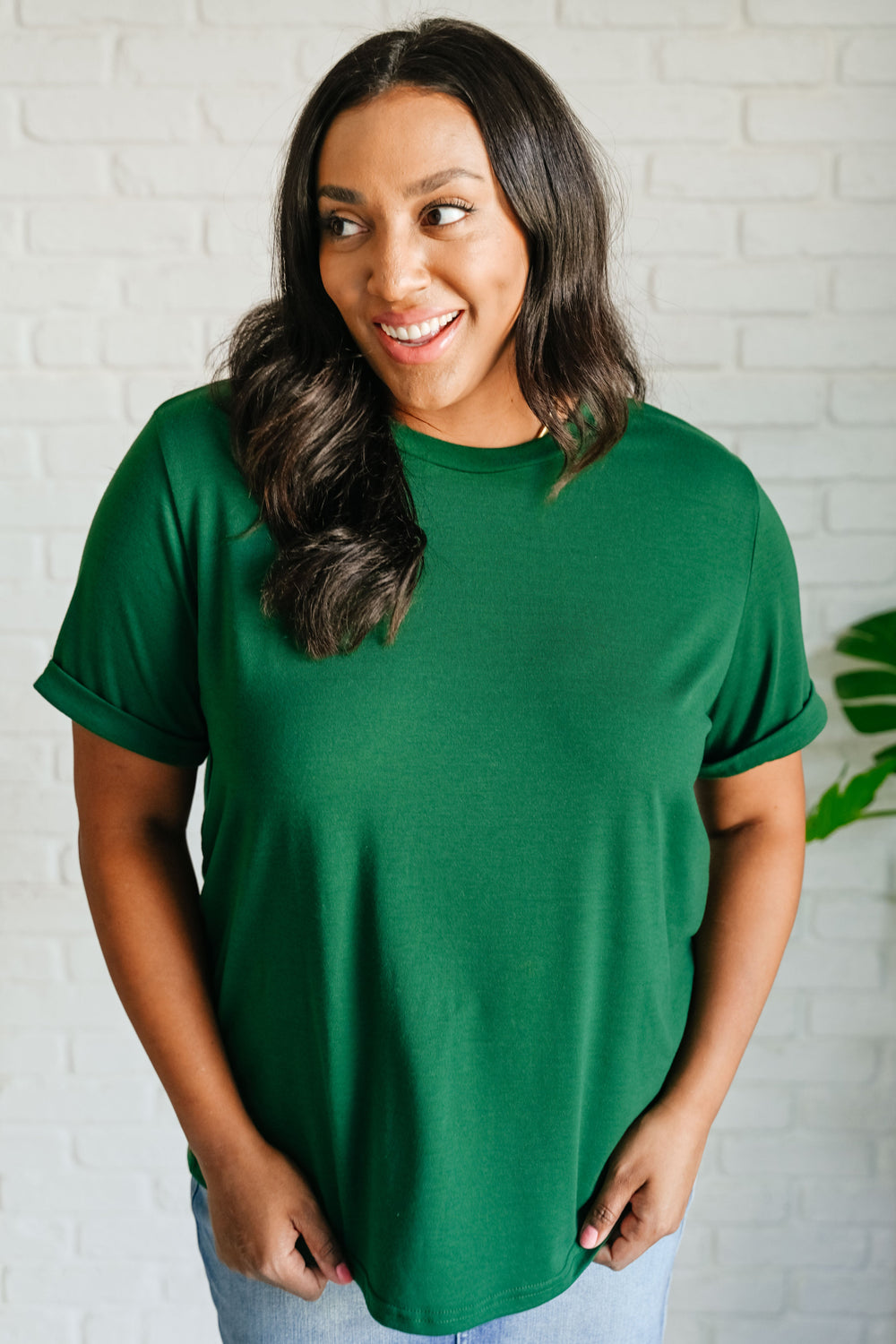 Uptown Crew T-Shirt in Green Womens