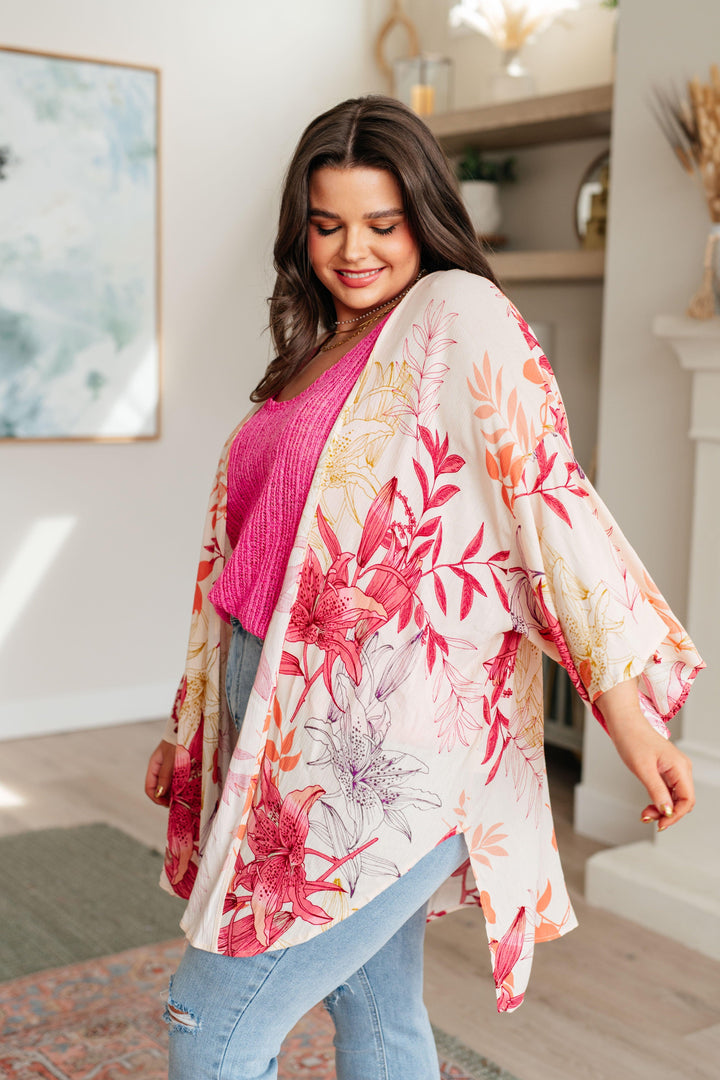 Vacay Season Bell Sleeve Kimono Shirts & Tops