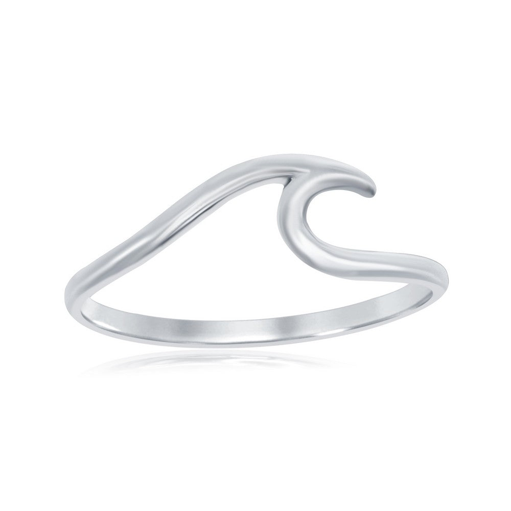 Sterling Silver Wave Design Ring Rings