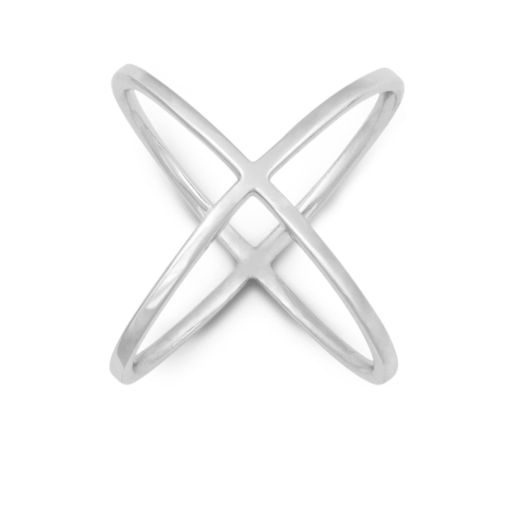 Sterling Silver X Style Ring Rings