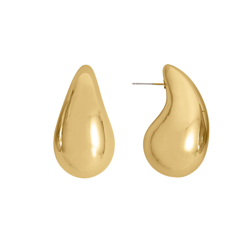 Gold Tone Chunky Raindrop Fashion Earrings Default Title Earrings