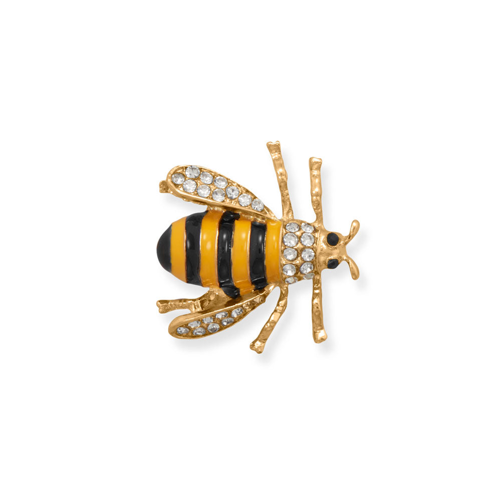 Gold Tone Epoxy Bee Fashion Pin Default Title Accessories gifts