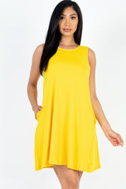 Comfy Sleeveless Flare Mini Dress Daffodil Mini Dresses