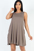 Comfy Sleeveless Flare Mini Dress - DAVERRI FASHIONS